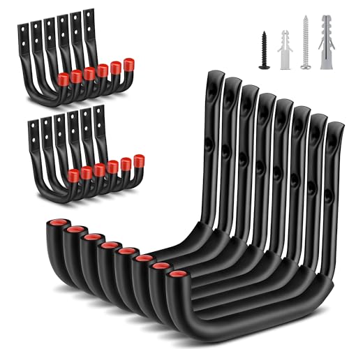 Nacial 20 Pack Heavy Duty Garage Hooks, 9.8" & 3.5" Wall Hooks with EVA Pad - size: 20