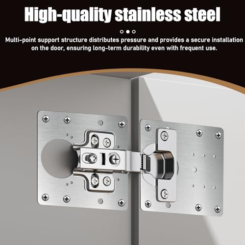 20 Pcs Cabinet Hinge Repair Plate, Stainless Steel Cabinet Hinge Repair Plate Kit with Mounting Screws, Stainless Steel CabinetRepair Board Door Hinges Mounting Plates (10 Half-square + 10Full-square) - size: 3.54 x 3.54 inches and 3.54 x 1.97 inches