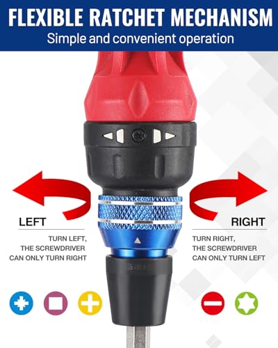 WORKPRO 12-in-1 Ratcheting Multi-Bit Screwdriver Set, Quick-load Mechanism Screwdriver with Double End Bits in Handle (Pack of 2) - size: Standard (Pack of 2)