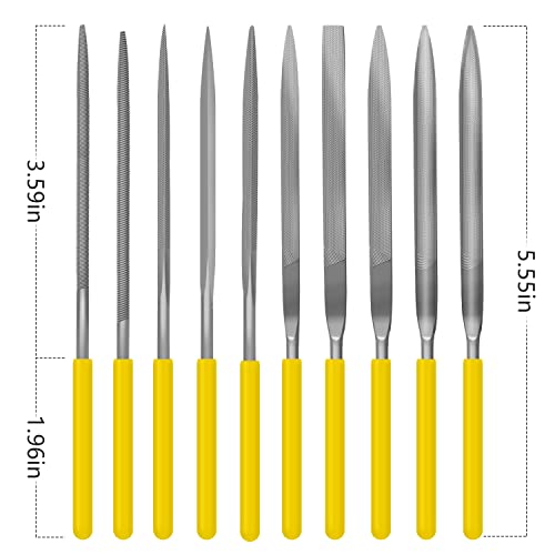 Needle File Set, 10 Pieces Hand Metal Files - color: Yellow-10pcs