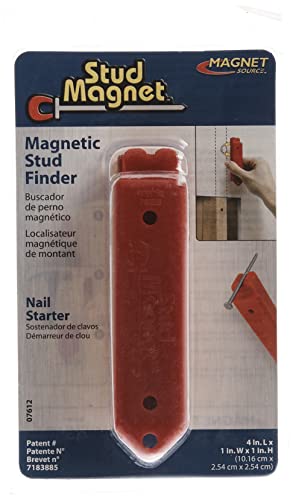 Master Magnetics Magnetic Stud Finder with Shield - Drywall Screw and Nail Detector Tool - Made with Strong Neodymium Magnets - 4.25" L - Red - 2-Pack - size: 1 Count (Pack of 2)