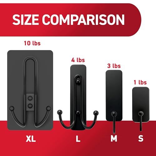 Command X-Large Black Triple Hooks, 1 Hook, 3 Strips - style: 1-Pack