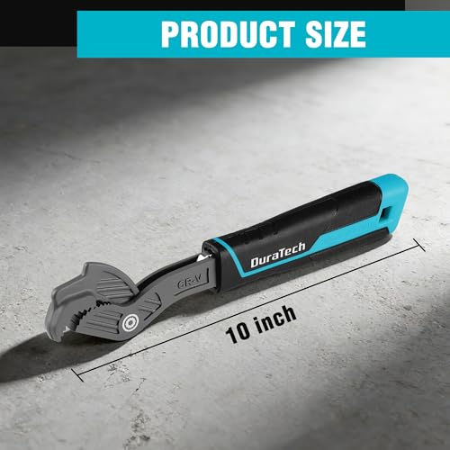 DURATECH 10-Inch Self-Adjusting Wrench, Self-Locking Pipe Wrench - size: 10"