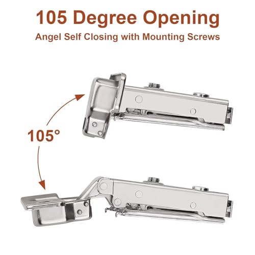 Probrico 8 Pairs Soft Closing Cabinet Hinges - Full Overlay Concealed Face Frame Corner for Kitchen Cabinets - size: 8 Pairs