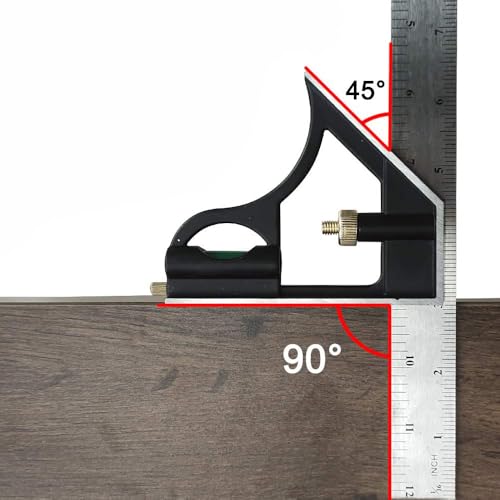 Combination Square Stainless Steel Multi-Function Carpentry Square Clear Scale Easy to Read(600mm/23.62") - style: 600mm/23.62"