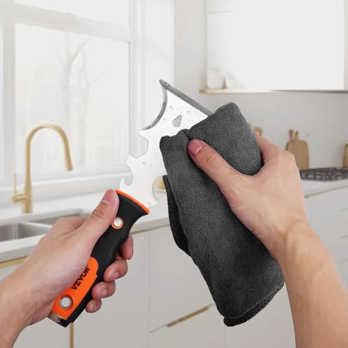 VEVOR Drywall Knife Set, 6 PCS Drywall Tools Includes 3" Painter Scraper, Two Putty Knives, Two Taping Knives and 12" Mud Pan, Stainless Steel Spackle Tool, Drywall Finishing Tools for Home