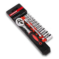 Egofine 12pcs 1/4 Inch Mini Ratchet Socket Wrench Set, Drive Socket Set with 10 Sockets (4-13mm) and 2 Way Quick Released Ratchet Handle and Extension Bar - color: 12pc Standard Socket Set, size: 1/4