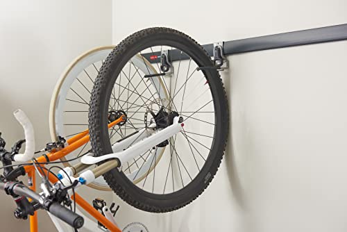 Rubbermaid FastTrack Garage Organization System Vertical Bike Hook Black Holds up to 50 Pounds Wall Mount and Heavy Duty Garage Hanger for Bike Storage - style: Bike Hook