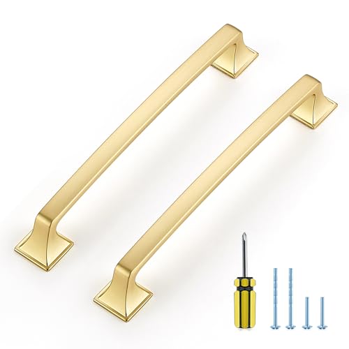 30 Pack Kitchen Cabinet Handles 6-1/4 Inch Brushed Brass Cabinet Pulls - color: Brushed Brass, size: 6-1/4 Inch Hole Centers
