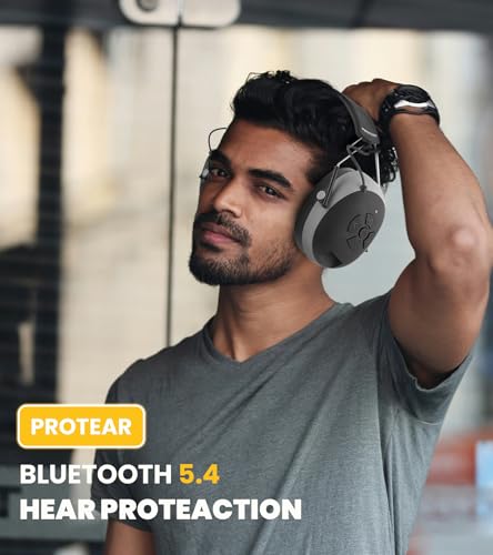 5.4 Bluetooth Hearing Protection Headphones 30dB, 48H Playtime Rechargeable - color: Grey