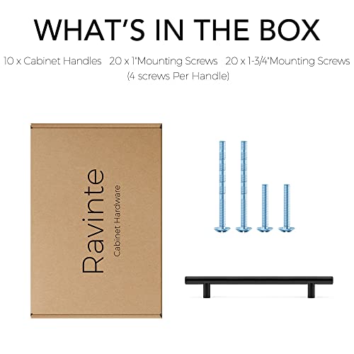 Ravinte Matte Black Cabinet Handles 8-13/16"Length,6-1/4" Hole,10 Pack - size: 8-13/16 Inch（6-1/4 Inch Hole Center）