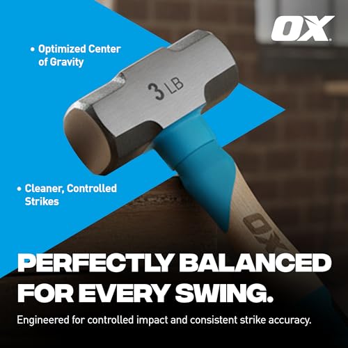 OX 3 lb Sledge Hammer - Mini Sledge with Hickory Handle - style: 3lb Club Hammer