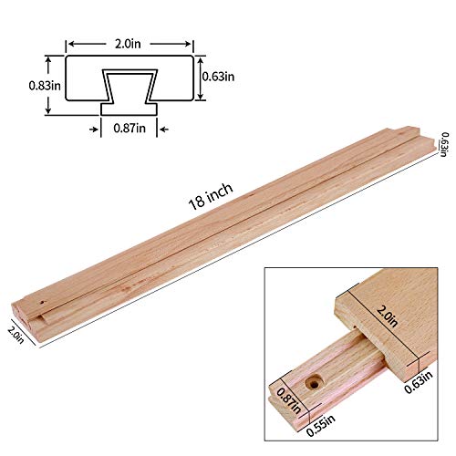 Wax Coated 18-Inch Drawer Slides - Undermount Bottom Mount Wooden Center Guide Track, Replacement Rail for Dresser Cabinet Drawer Repair, Single Pack - size: 18Inch-1pc