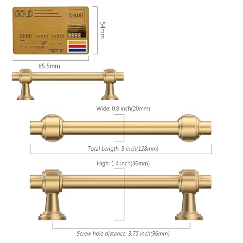 Amerdeco 10 Pack Champagne Bronze Cabinet Pulls 3.75 Inch(96mm) Hole Center Drawer Pulls Cabinet Hardware Kitchen Cabinet Handles for Bathroom Dresser Pulls ZH0069 - color: Champagne Bronze, size: 3.75" Hole Center