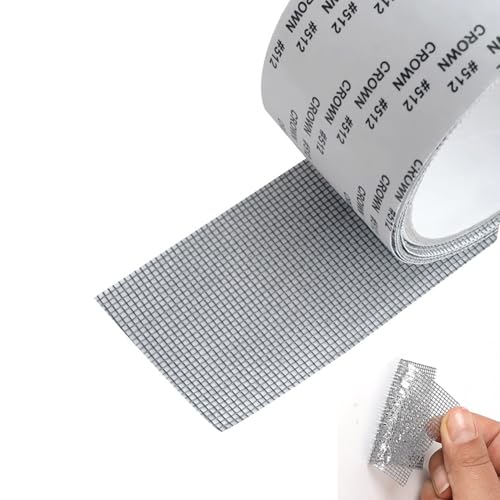 80" Grey Window Screen Repair Tape, Screen Repair Kit for Windows or Doors | （2" W×80" L） Strong Adhesive Screen Repair Tape Fiberglass Screen Tape Mesh Repair - color: Grey-2"x 80"