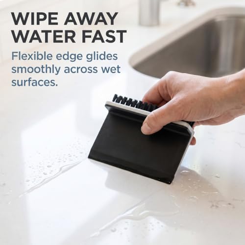 Black Kitchen Sink Squeegee Cleaner Countertop Brush Wiper Vegetable Cleaning Brush Wiper Home Kitchen Tool Accessories Fruit and Vegetable Cleaning Brushes