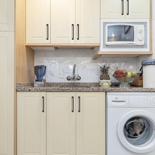 HOME EDIT Matte Black Cabinet Handles Zinc Pulls 6-1/4 Inch 5 Pack - color: Matte Black, size: 6-1/4 inches Hole Center
