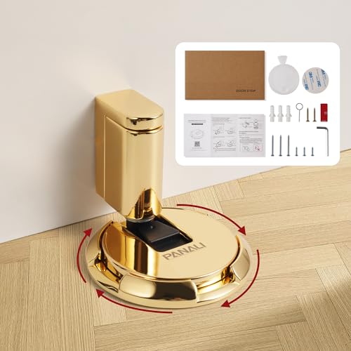 PANALI Magnetic Door Stopper, Windproof Door Stop, 1 Pack - color: Bright Gold