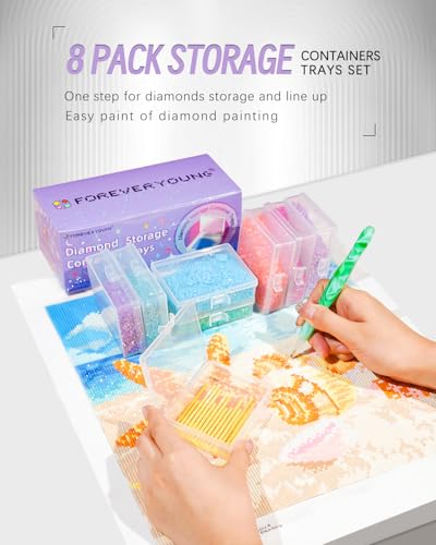 forever young 8PCS Diamond Painting Storage Containers Trays - size: 8pcs Refill set