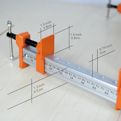 FEIRONG Heavy Duty 24" Bar Clamps 2-Pack - Professional Grade, Quick-Release, 330LB Load Limit, Built-in Ruler, 90° Angled Jaws for DIY Woodworking & Cabinet Installation | Fits 20.5" Work Range - size: Orange 24-inch 2 Pack
