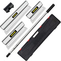 VEVOR Skimming Blade Set, 10"+24"+32" Blades + 35"-78" Extension Handle | for Gyprock/Drywall/Wall-Board, European Stainless Steel Construction Knife, Aluminum Blade Profile Smooth Knockdown Spatula - size: 10"+24"+32", style: With Extension Handle