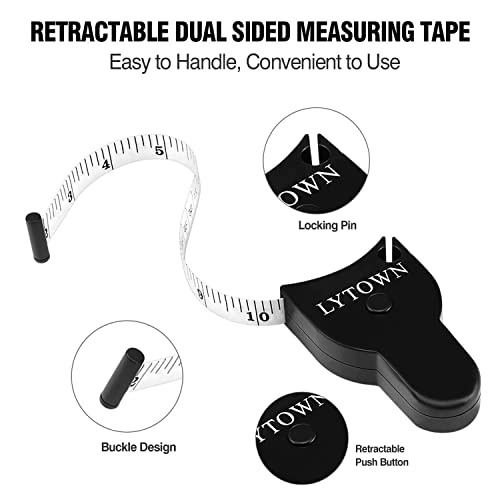 2PCS Tape Measure Body Measuring Tape 60inch (150cm), Retractable Measuring Tape for Body Measurement & Weight Loss, Accurate Body Tape Measure for Fitness, Tailor, Sewing, Handcrafts, Clothes - color: Black