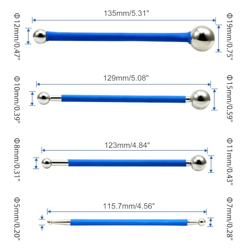 Concrete Countertop Caulking Tool,Metal Ball Tile Caulk Finishing Tool Double Steel Pressed Ball Tile Grout Repairing Stick 8 Pack