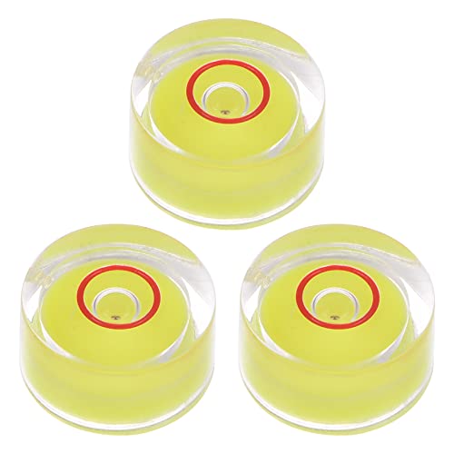 HARFINGTON 3pcs Round Bubble Level 12x6mm Mini Circular Bullseye Spirit Levels for Leveling Camera Tripod Telescope Workshop Turntable Pictures Frame, Yellow - color: Yellow (Red Circle), size: 12x6mm