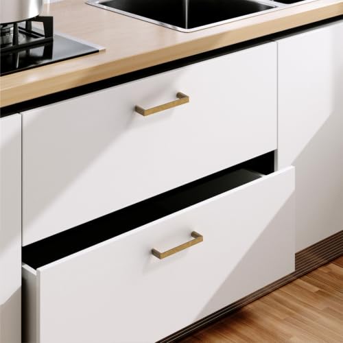 10 Pack 3.75 Inch Brushed Antique Brass Cabinet Pulls, Kitchen Hardware - color: Brushed Antique Brass, size: 3.75"/96MM Hole Center, style: 10 Pack