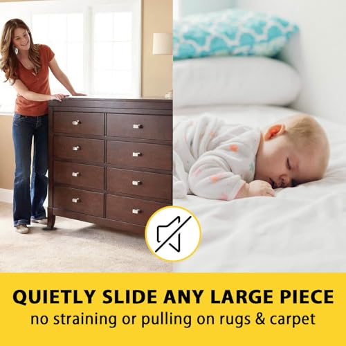 Furniture Sliders, 9 1/2" Sliders for Carpet Hardwood Floors Large Heavy Furniture, Reusable Heavy-Duty Gliders Movers Plastic Moving Pads Protectors (4 PCS 9 1/2" Brown) - size: 4 PCS 9 1/2" Brown
