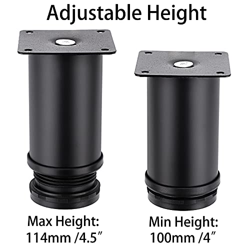 OwnMy 8PCS 4 Inch Stainless Steel Furniture Legs Adjustable Cabinet Legs - size: 4 Inch