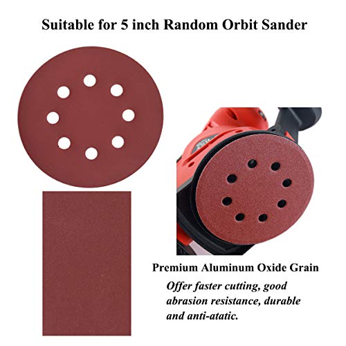 5-Inch 8-Hole Hook & Loop Sanding Discs 600-2000 Mixed Grit, 60-Pack - style: 600-2000 Grit, 60-Pack
