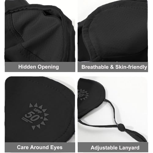 2Pcs UV Face Mask, Sun Masks for Women, Cooling Breathable Face Cover for Outdoors, Washable Reusable - color: Black, Black