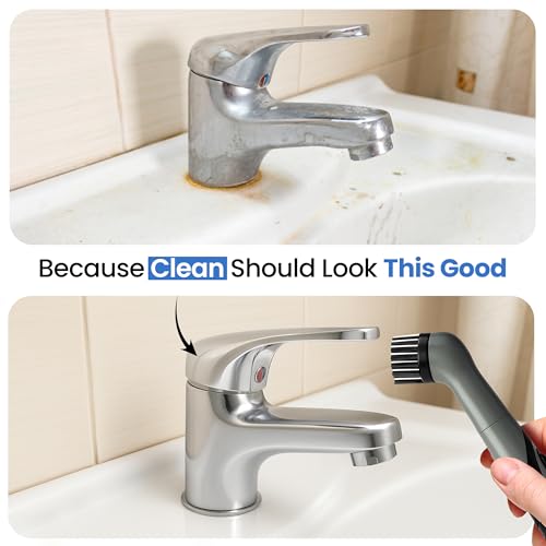BEEST GroutCare 10000 Electric Spin Scrubber - Bathroom Cleaning Brush w/ 2 Replaceable Heads, IPX6 Waterproof - Cordless Electric Cleaning Brush Scrubber for Bathtub, Shower, Grout, Tile, Kitchen