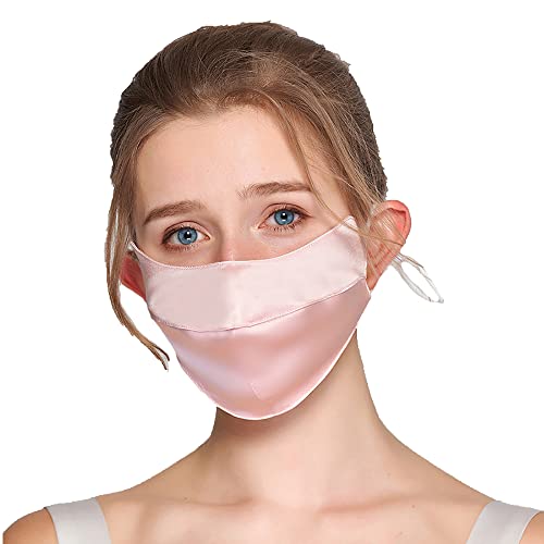 100% Mulberry Silk Lightweight Breathable Face Mouth Mask Cover Sunscreen Wind Against Dust Washed Reusable - color: Color#3