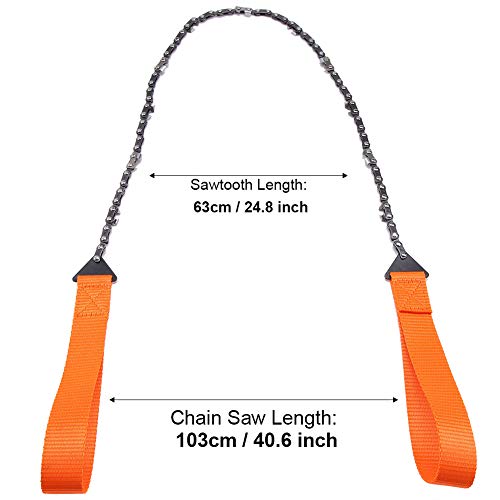 Pocket Chainsaw, Portable Camping Wire Chain Folding Hand Survival Chainsaw with Paracord Survival Bracelet for