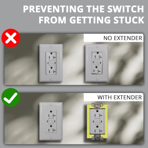 ABS 1/2 Inch Outlet Box Extender, Single Gang, Yellow, 1 Pack - color: Yellow, size: 1 PC