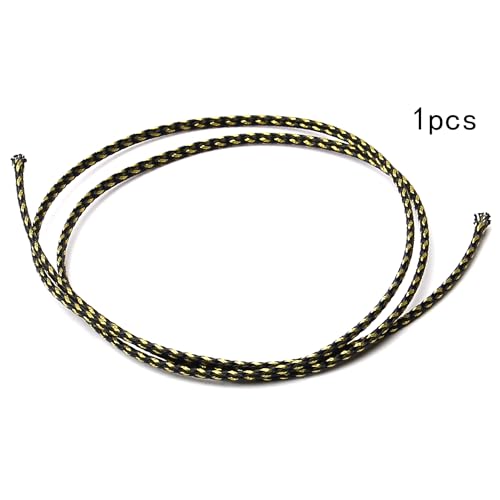 Othmro 1Pcs 0.5m/1.64ft PET Expandable Braid Cable Sleeving Flexible Wire Mesh Sleeve Black Gold,Manage Protect Cables Cords from Pets Chewing - color: Black Gold, size: 3mm x 0.5m