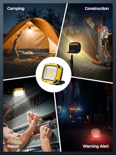 Smiling Shark Portable Work Light with Magnetic 7500 mAh Rechargeable - color: Yellow