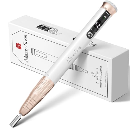 MelodySusie Pen-Shaped Cordless Nail Drill 30,000RPM SM220G for Nail Artist - size: White