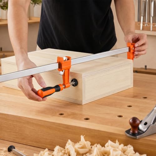 VEVOR Bar Clamps for Woodworking, 8-Pack, 24" Opening F Clamps, 600 lbs Load Limit, with Plastic Pad and Self-Locking Design, Premium Cast Iron and Carbon Steel, for Wood Working and Metal Working - size: 24"(8 Pack), style: Medium-Duty