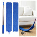 Retractable Gap Dust Cleaner Under Appliance Cleaning Tool, Flat Duster for Under Refrigerator Fridge Stove Couch Bed, Skinny Thin Duster for Tight Spaces (Blue) - color: Blue