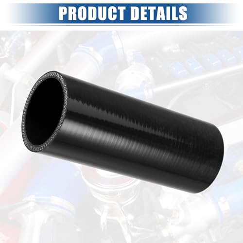 uxcell 4-Ply 2" ID 6" Length Reinforced Silicone Reducer Hose Black - size: 2" ID