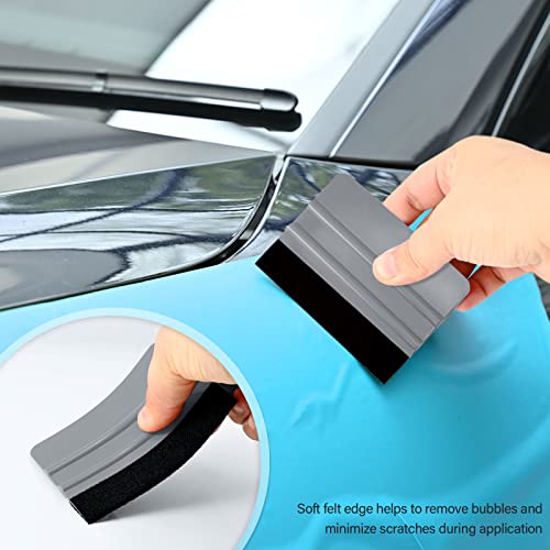 Gomake Vinyl Wrap Tool Kit Car Window Tint Installation Tools Wrapping Kit | Vinyl Wrap Squeegee Tool, 9mm Utility Knife, Film Cutter and Vinyl Tucking Tool Window Tint Kit for Car Wrapping - color: Grey