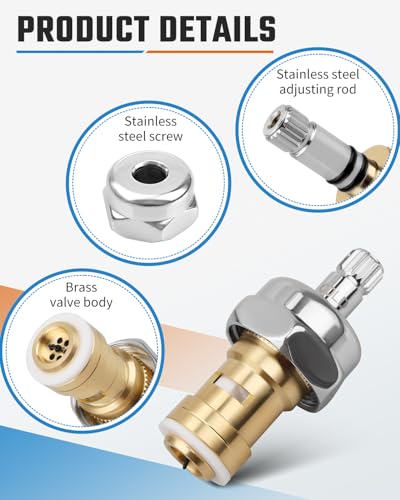 21-308L & 21-309L Cold & Hot Valve Repair Kit Fit for Krowne Royal Series Faucets & Pre-Rinse Units，1/4 Turn Ceramic Cartridge，Not Include Handle