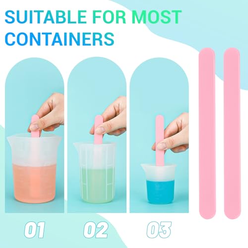 Gartful 6PCS Large Silicone Stir Sticks, Reusable Epoxy Resin Stir Sticks for Resin Mixing, Paint, Making Glitter Tumblers Cups, Arts, Crafts, Facial Mask Stirring Rods, 6.3" Long, Pink - color: Pink, size: Medium