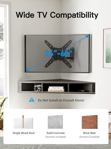 Pipishell Full Motion TV Wall Mount for 26–65 inch TVs up to 77 lbs - size: 26-65 inch, style: TV Mount without LED