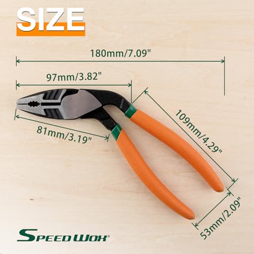 SPEEDWOX High Leverage Combination Pliers Pistol Grip Pliers High Leverage Pistol Grip Professional Tool Angled Head Linesman Pliers Angled Combination Pliers Wire Cutters Reduce Effort by 35% - style: Combination Pliers