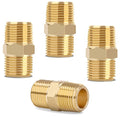 KOOTANS 3/8 NPT x 3/8 NPT Male Solid Brass Hex Nipples, 4PCS - size: 3/8 NPT x 3/8 NPT (O.D x O.D: 5/8'' x 5/8'')