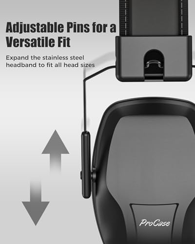 ProCase Hearing Protection Ear Muffs SNR 33dB, Noise Cancelling Headphones - color: 1 - 1 Slim Black